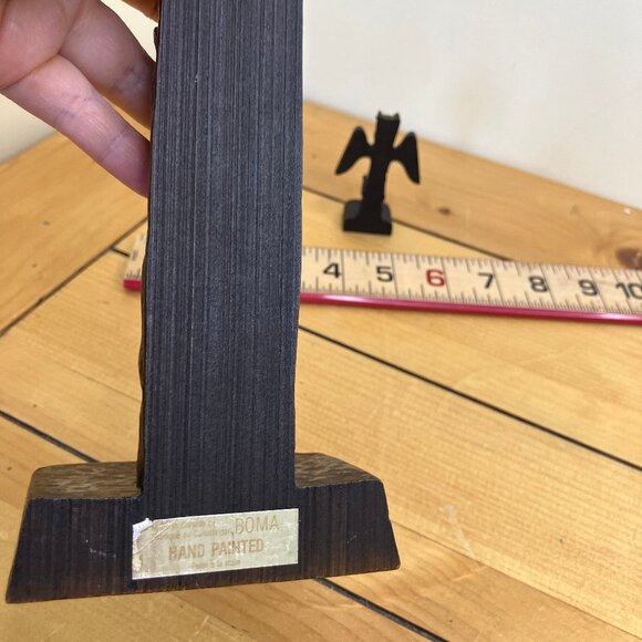 BOMA Haida Indigenous Art Totem Pole Figurine 11"+ Mini Totem Brown Resin Canada - Picture 5 of 9